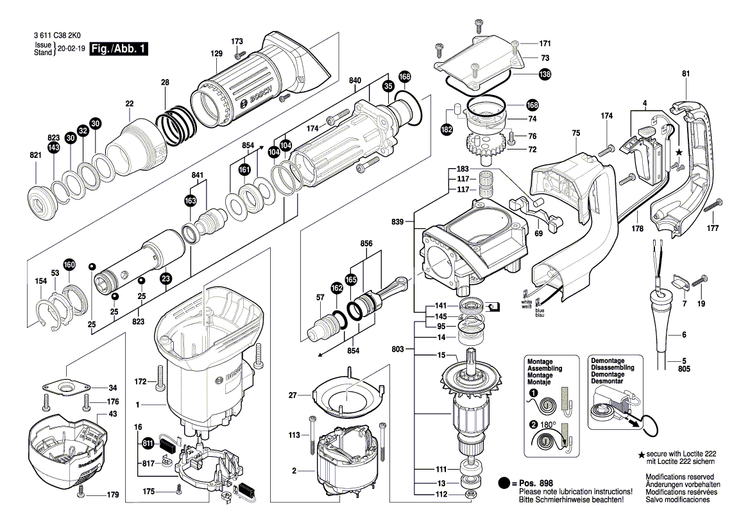 New Genuine Bosch 1619P09699 Toolholder