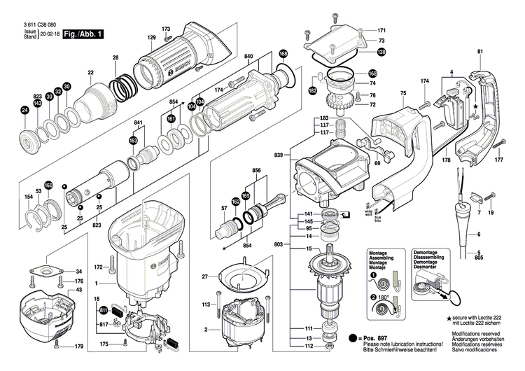 New Genuine Bosch 1619P09706 Wear and Tear Part Set