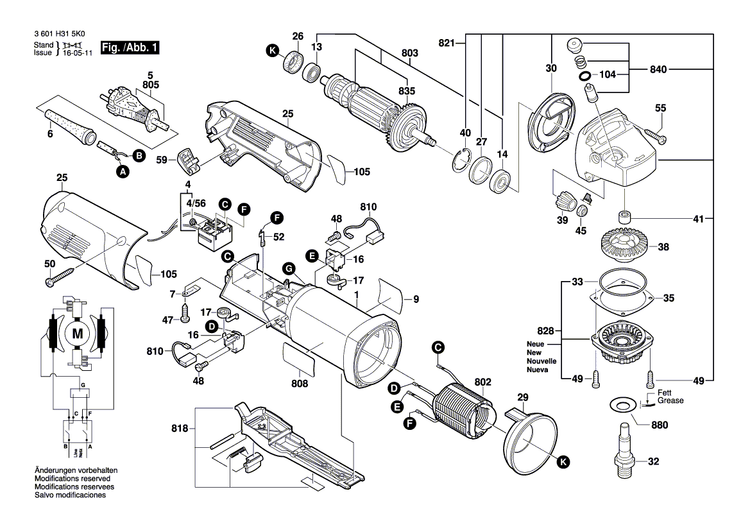 New Genuine Bosch 1619P09826 Power supply cord