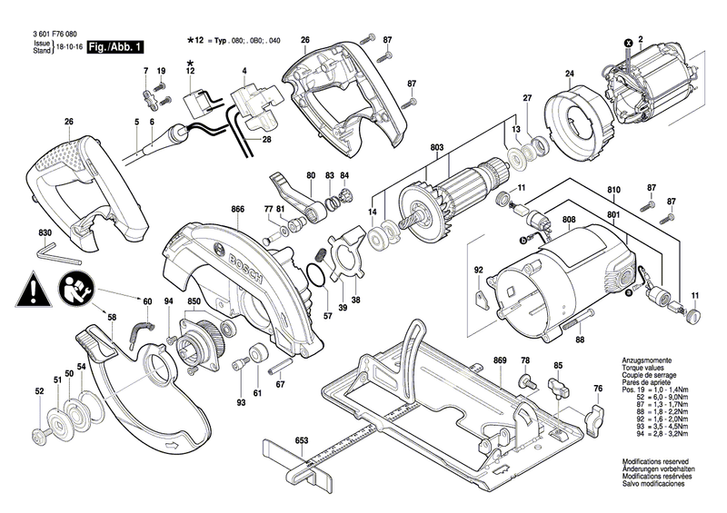 New Genuine Bosch 1619P09874 Support plate