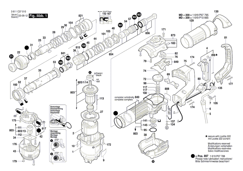 New Genuine Bosch 1619P10242 Wear and Tear Part Set