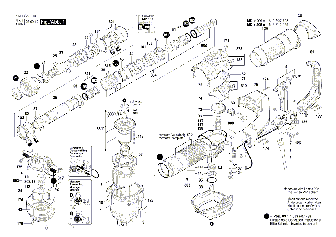 New Genuine Bosch 1619P10242 Wear and Tear Part Set