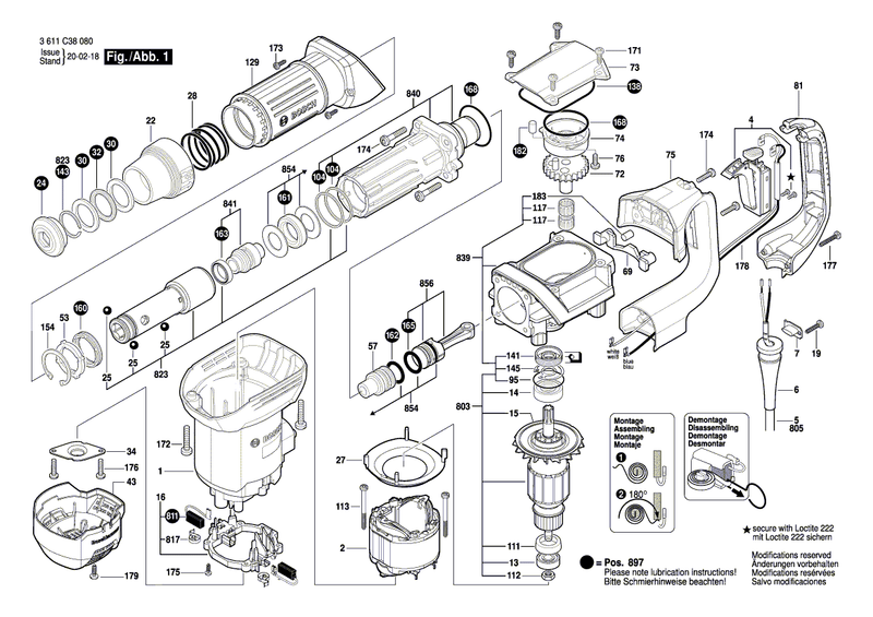 New Genuine Bosch 1619P10536 Wear and Tear Part Set