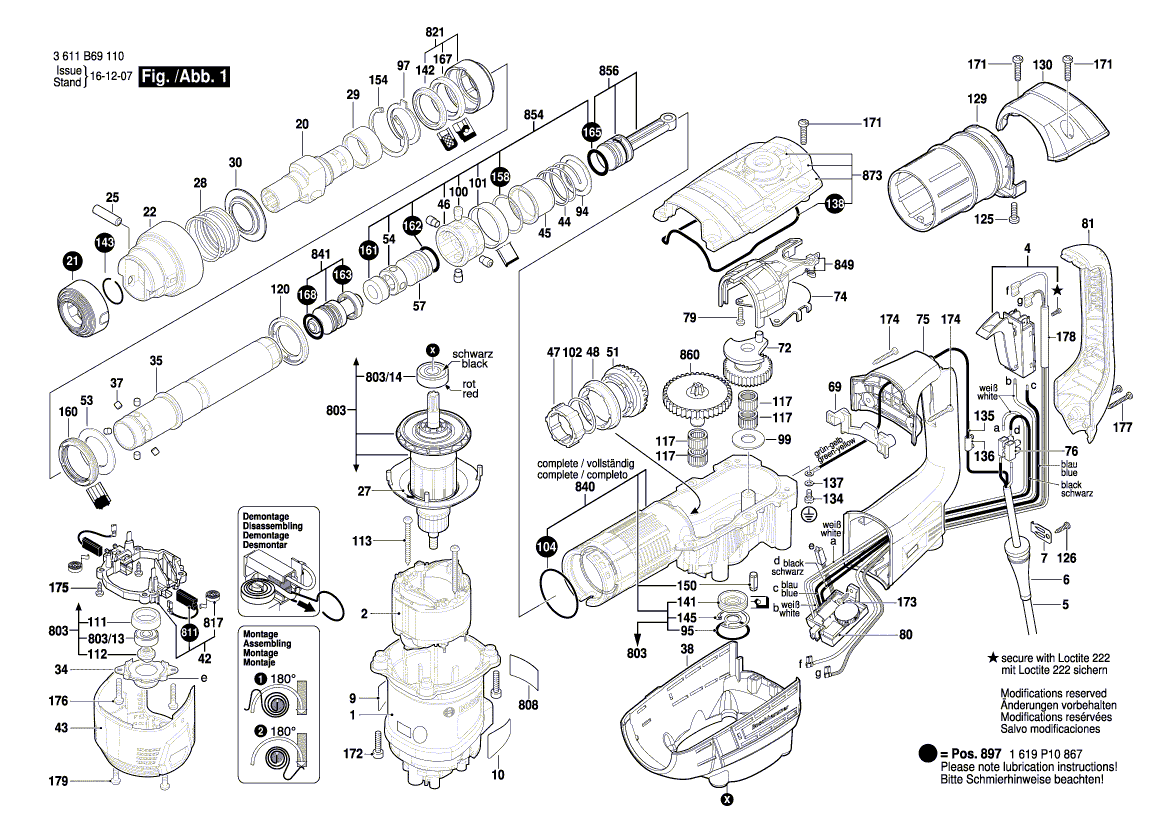 New Genuine Bosch 1619P10867 Wear and Tear Part Set