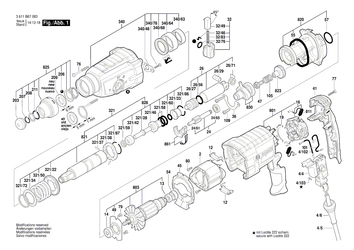 New Genuine Bosch 1619P12912 Armature set