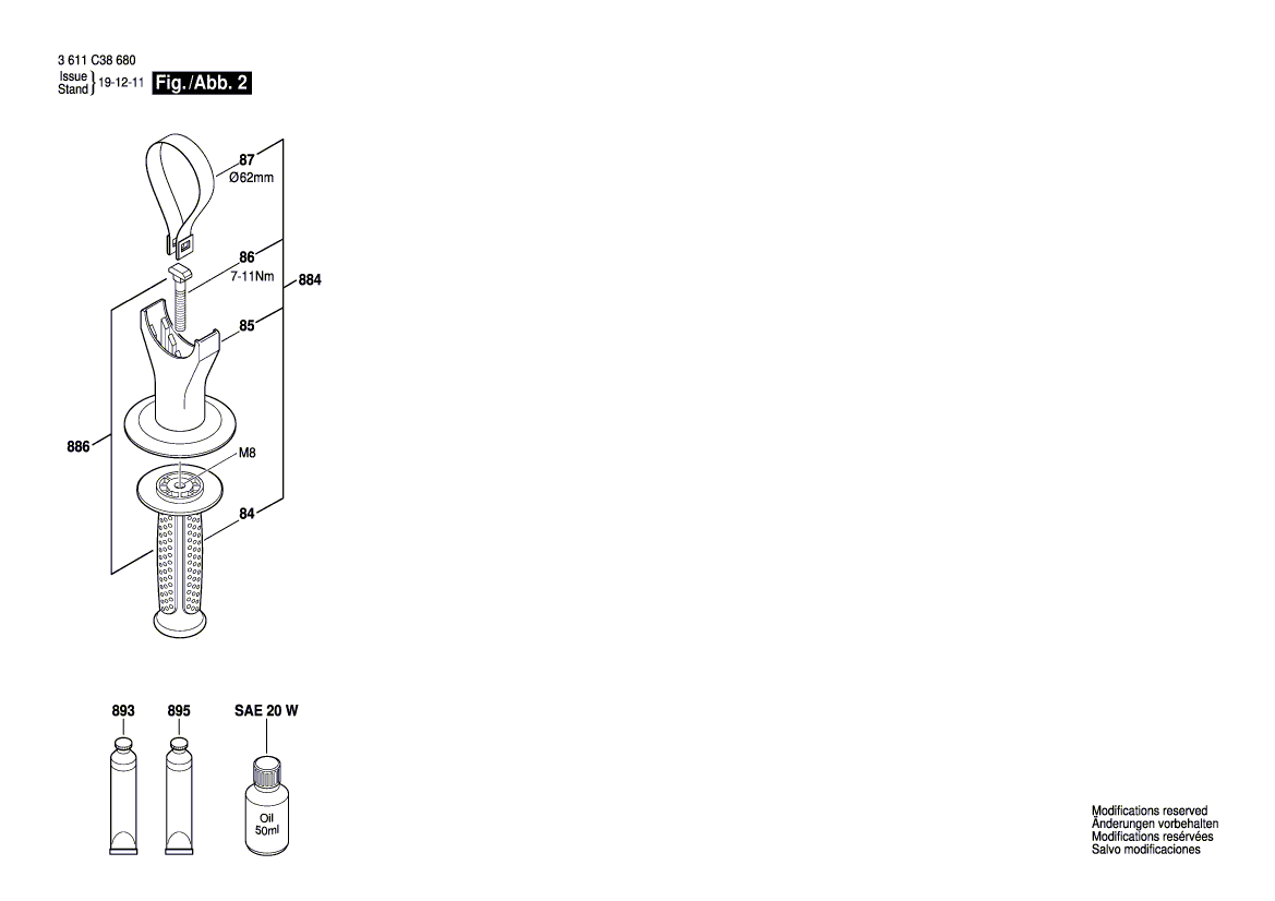 New Genuine Bosch 1619P14689 Damping Ring