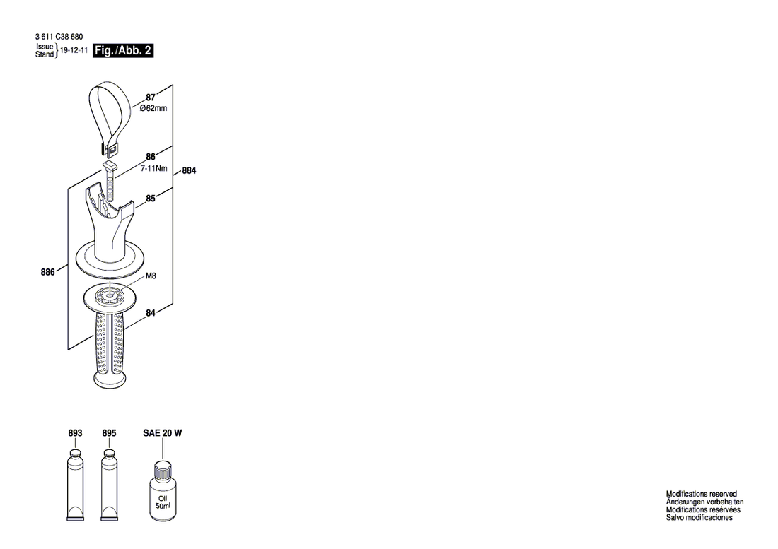 New Genuine Bosch 1619P14923 Toolholder