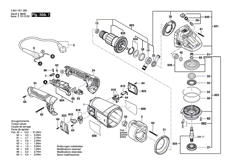 New Genuine Bosch 1619P15388 Bevel Gear Set