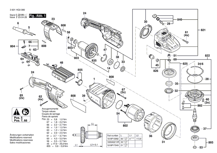 New Genuine Bosch 1619P16021 Handle