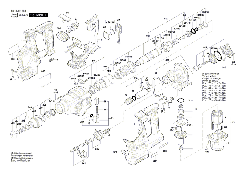 New Genuine Bosch 1619P16689 Impact Mechanism Housing