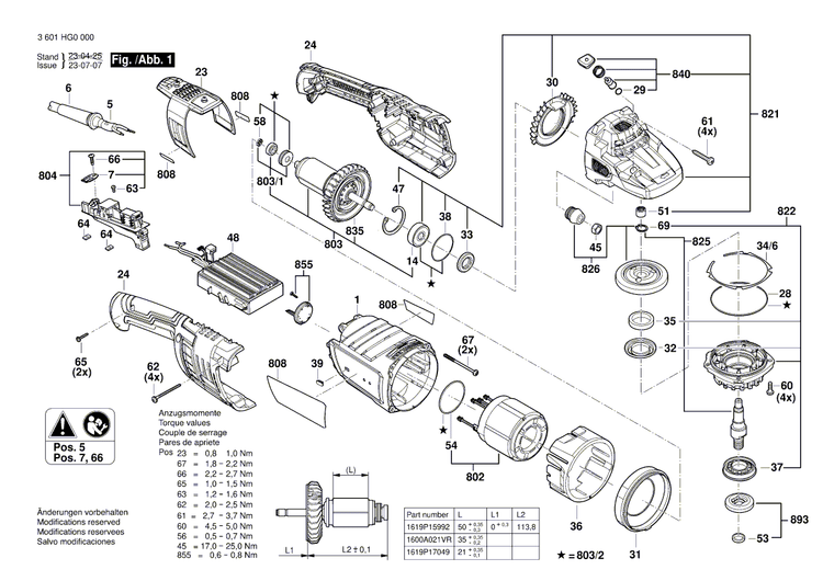 New Genuine Bosch 1619P17155 Bevel Gear Set