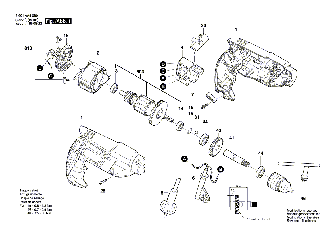 New Genuine Bosch 1619P20172 Armature set