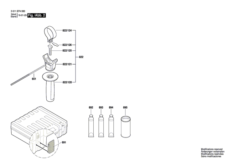 New Genuine Bosch 1619P20258 Auxiliary Handle