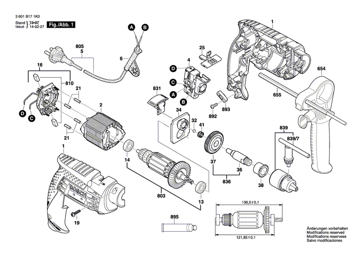 New Genuine Bosch 1619P20712 Brush Plate