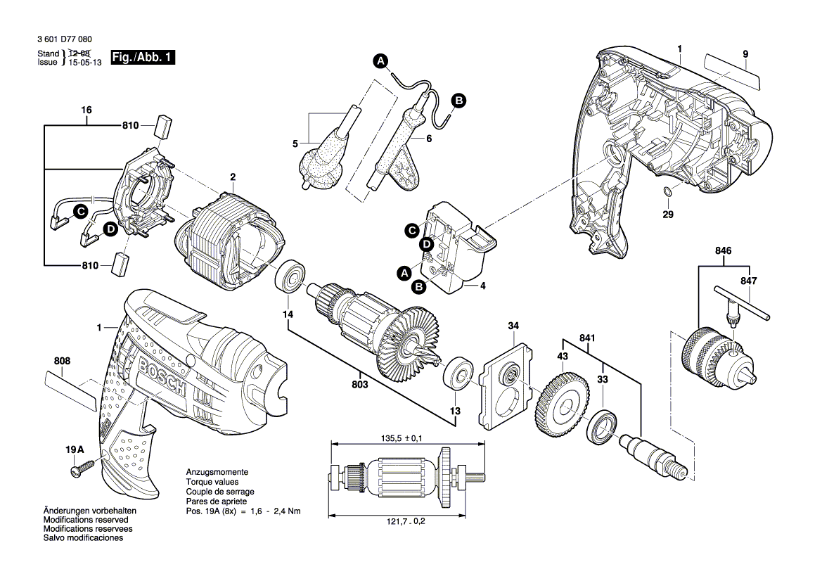 New Genuine Bosch 1619P20872 Armature set