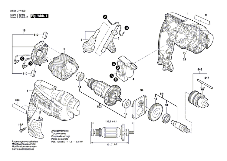 New Genuine Bosch 1619P20872 Armature set