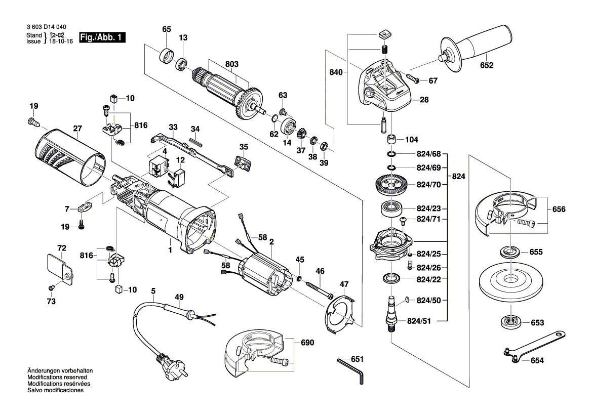 New Genuine Bosch 1619PA3272 push button set
