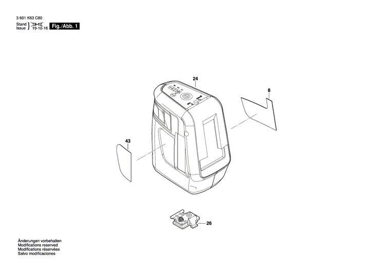 New Genuine Bosch 1619PA5327 Battery Cover