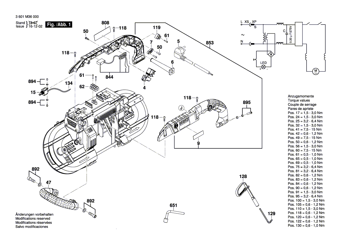 New Genuine Bosch 1619PA6425 Switch