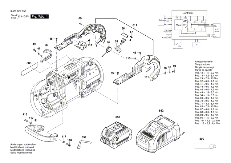 New Genuine Bosch 1619PA6426 On-Off Switch