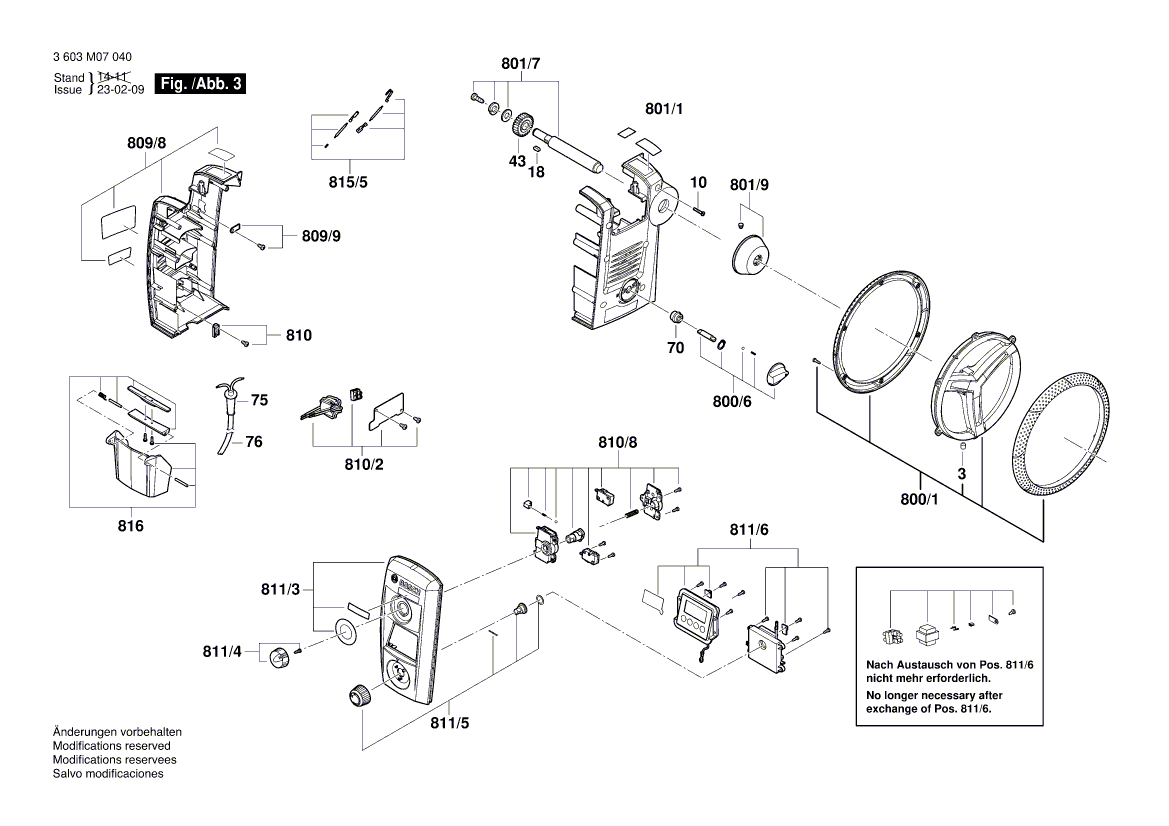 New Genuine Bosch 1619PA8133 Power supply cord