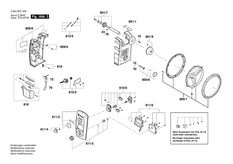 New Genuine Bosch 1619PA8133 Power supply cord