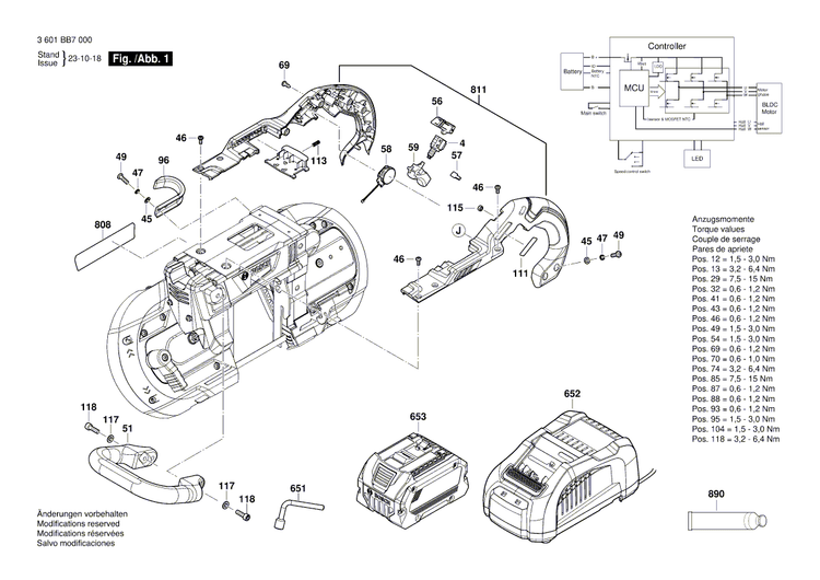 New Genuine Bosch 1619PA8792 Lever