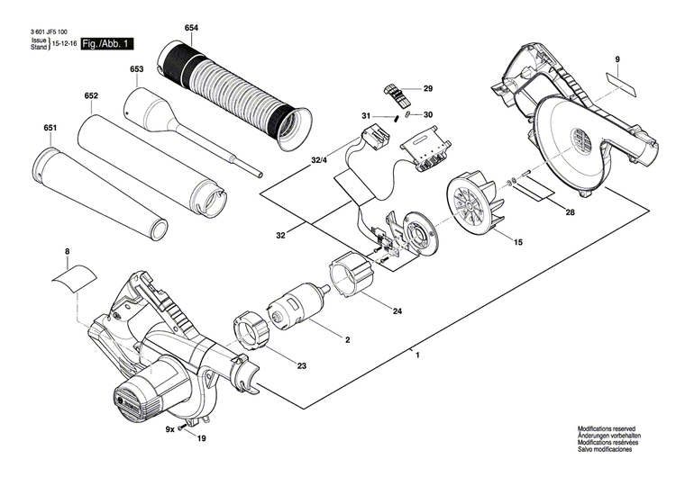 New Genuine Bosch 1619PA9070 Motor Housing