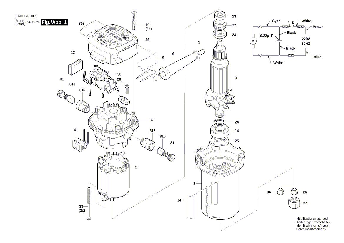 New Genuine Bosch 1619PB3048 Suppression Capacitor
