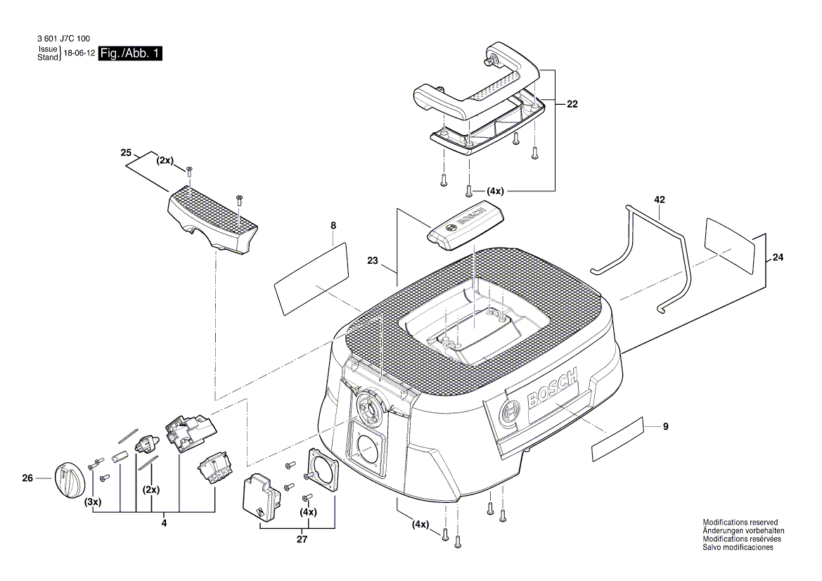 New Genuine Bosch 1619PB3211 Motor Housing