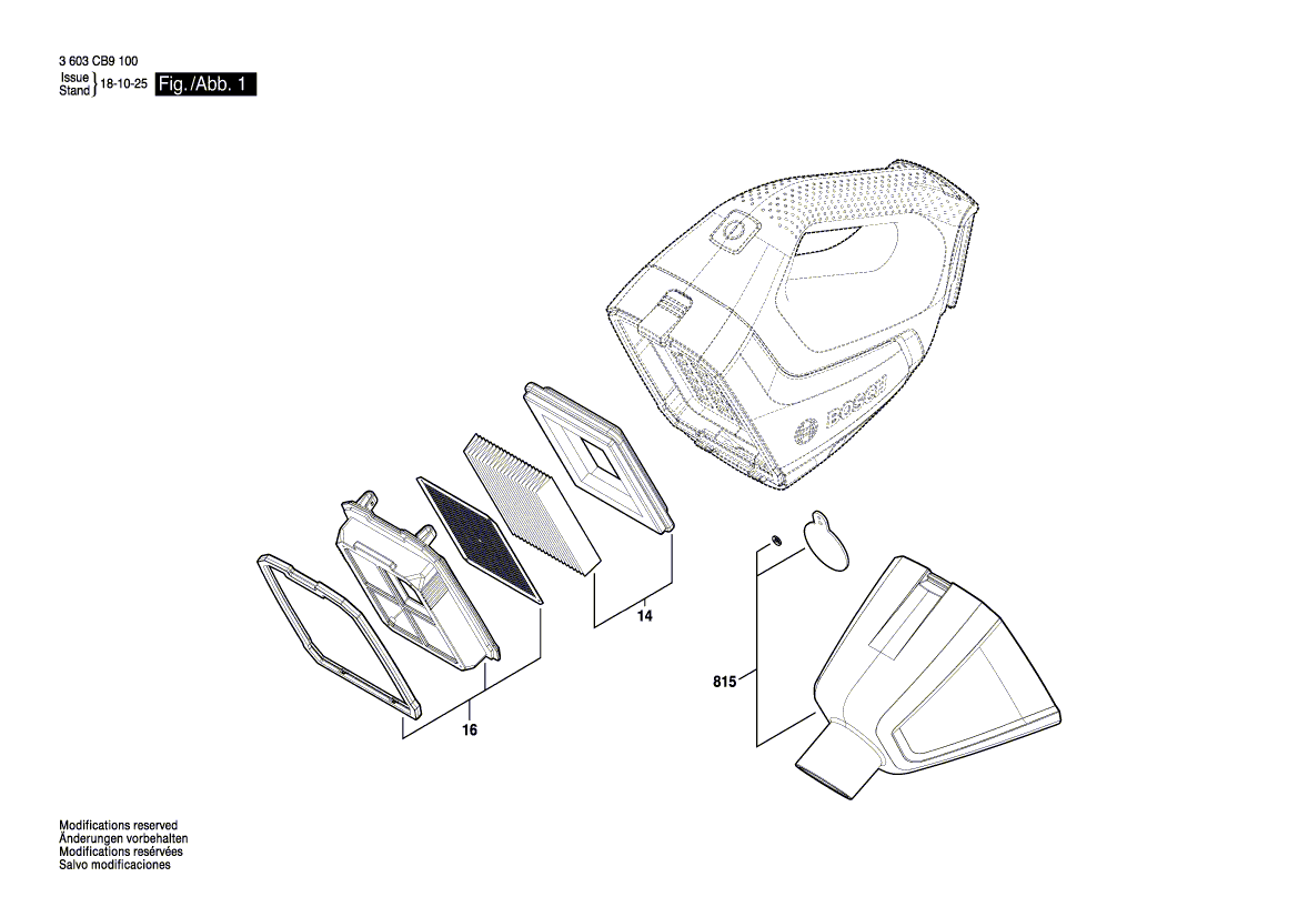 New Genuine Bosch 1619PB3977 Nameplate