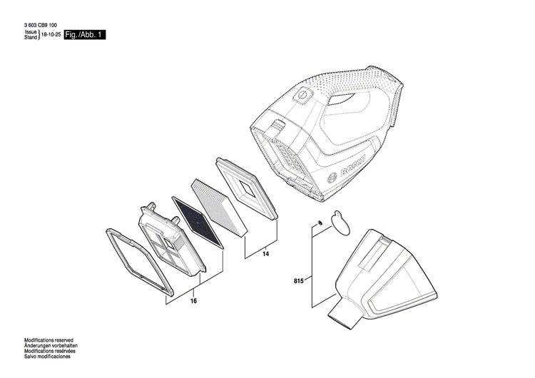 New Genuine Bosch 1619PB3977 Nameplate