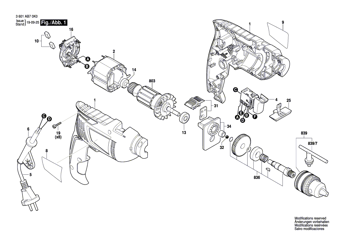 New Genuine Bosch 1619PB4808 Nameplate