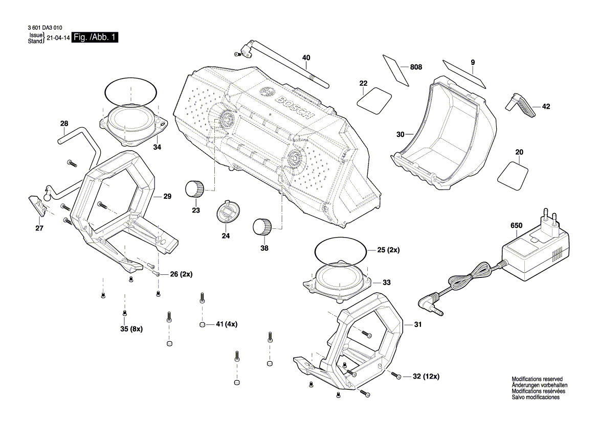 New Genuine Bosch 1619PB5192 Nameplate