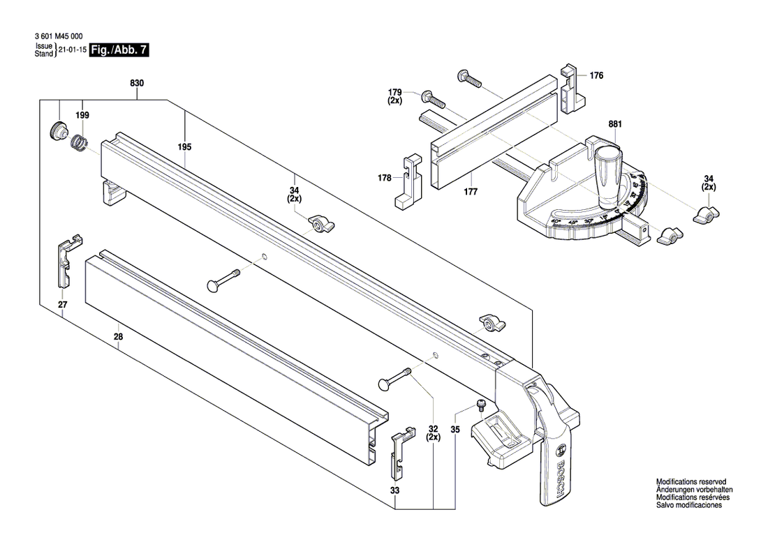 New Genuine Bosch 1619PB6271 Edge Guide