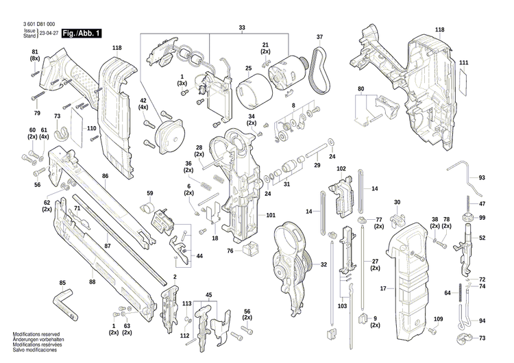 New Genuine Bosch 1619PB7142 Trigger