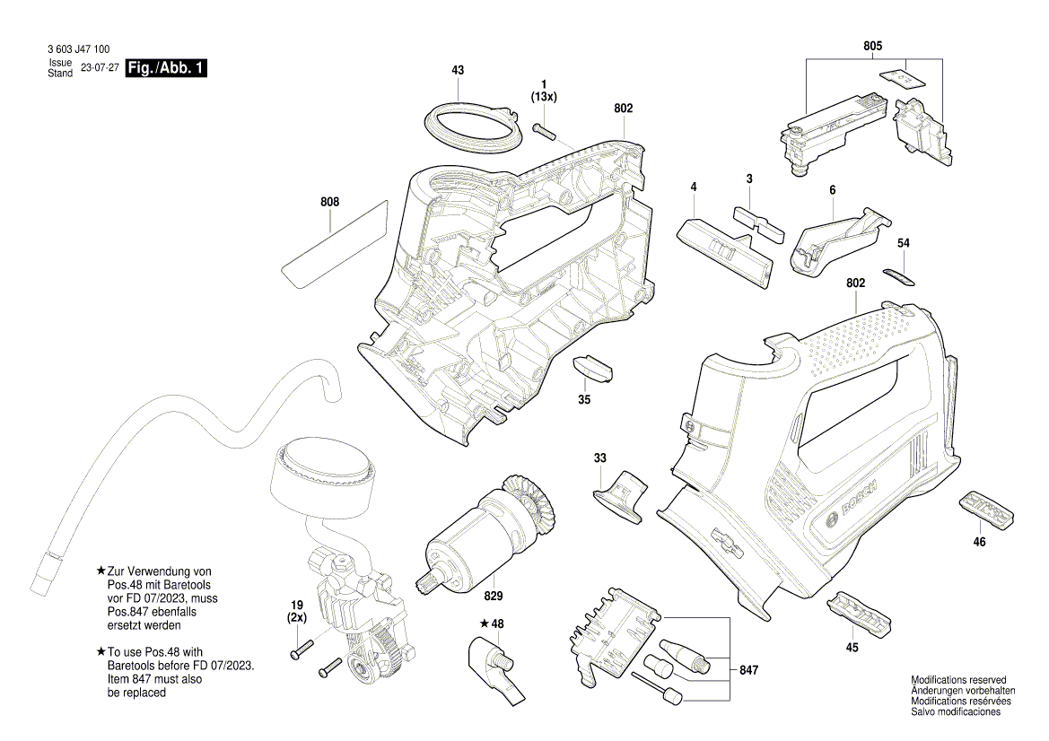 New Genuine Bosch 1619PB7663 Motor assembly
