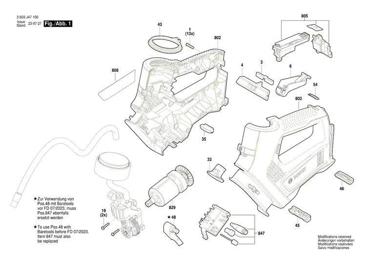New Genuine Bosch 1619PB7663 Motor assembly
