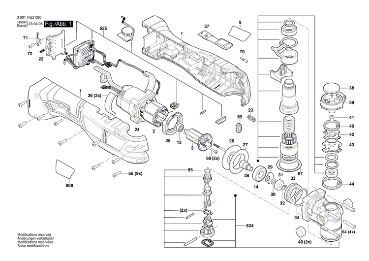 New Genuine Bosch 1619PB9834 Motor Housing