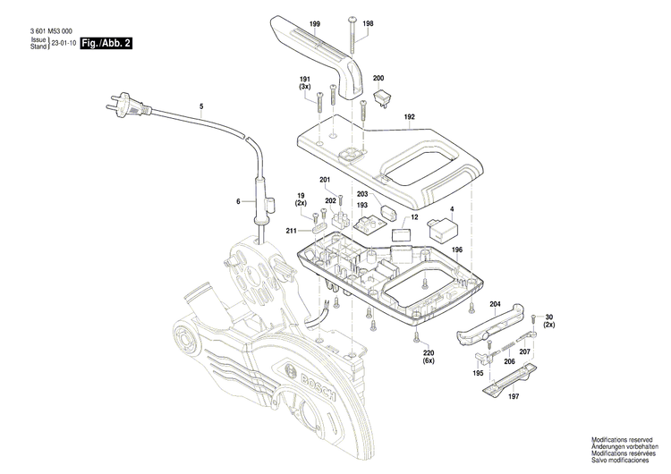 New Genuine Bosch 1619PC0822 Tool Handle