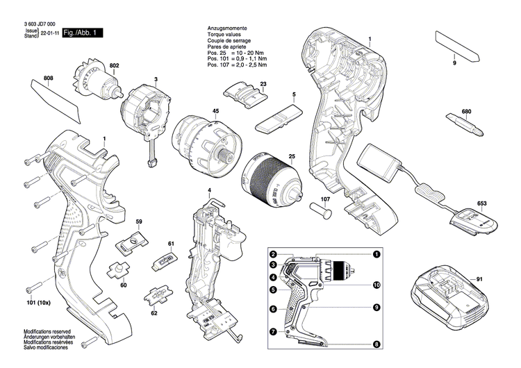 New Genuine Bosch 1619X07709 Keyless Chuck