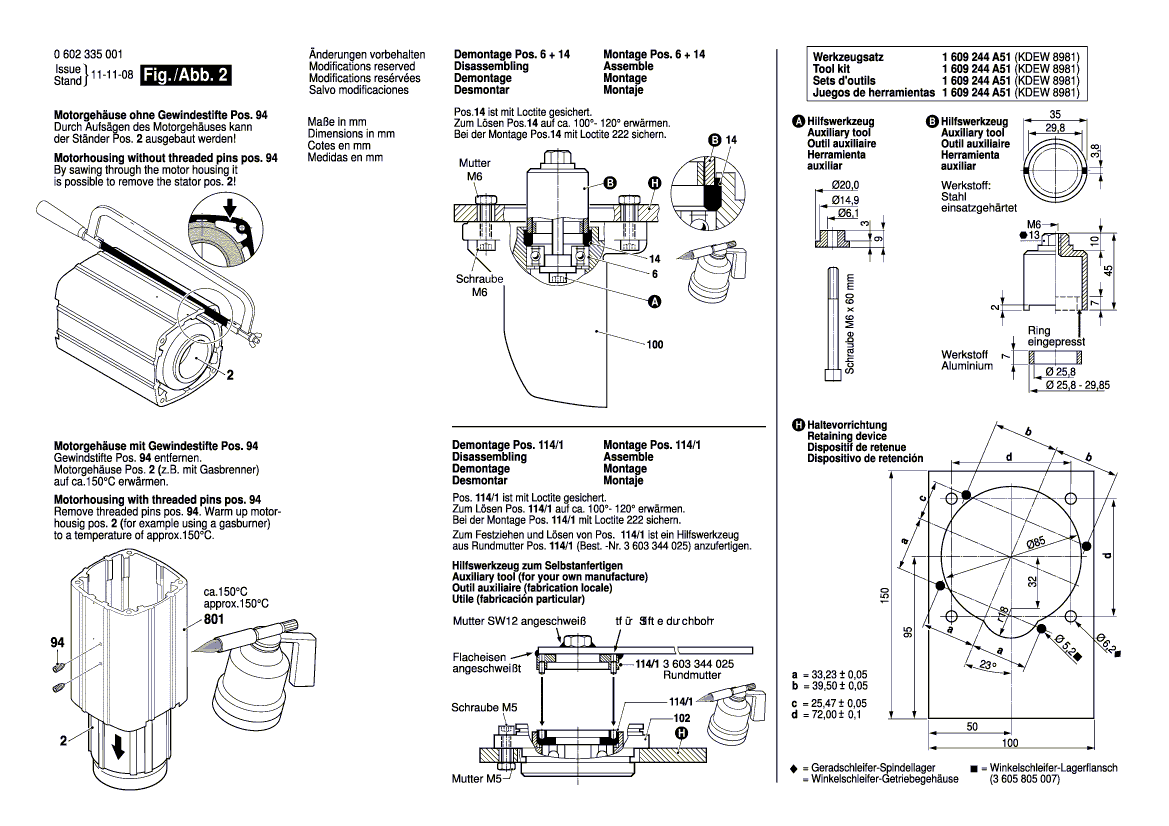 New Genuine Bosch 2600914018 Needle bearing