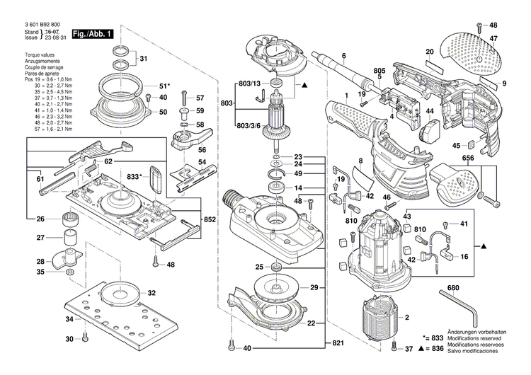 New Genuine Bosch 2601099901 Swing-Plate