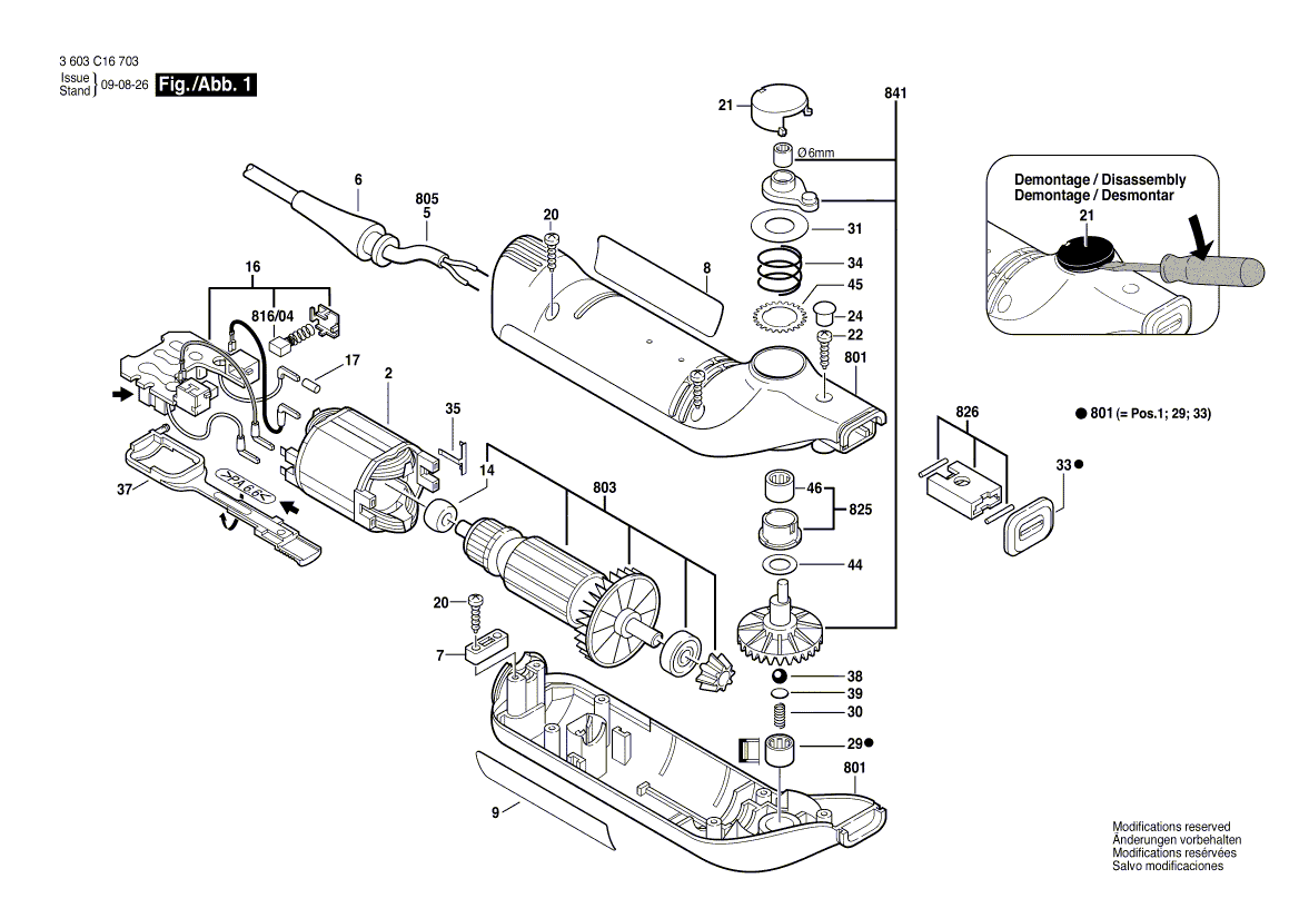 New Genuine Bosch 2601111137 Marking Plate