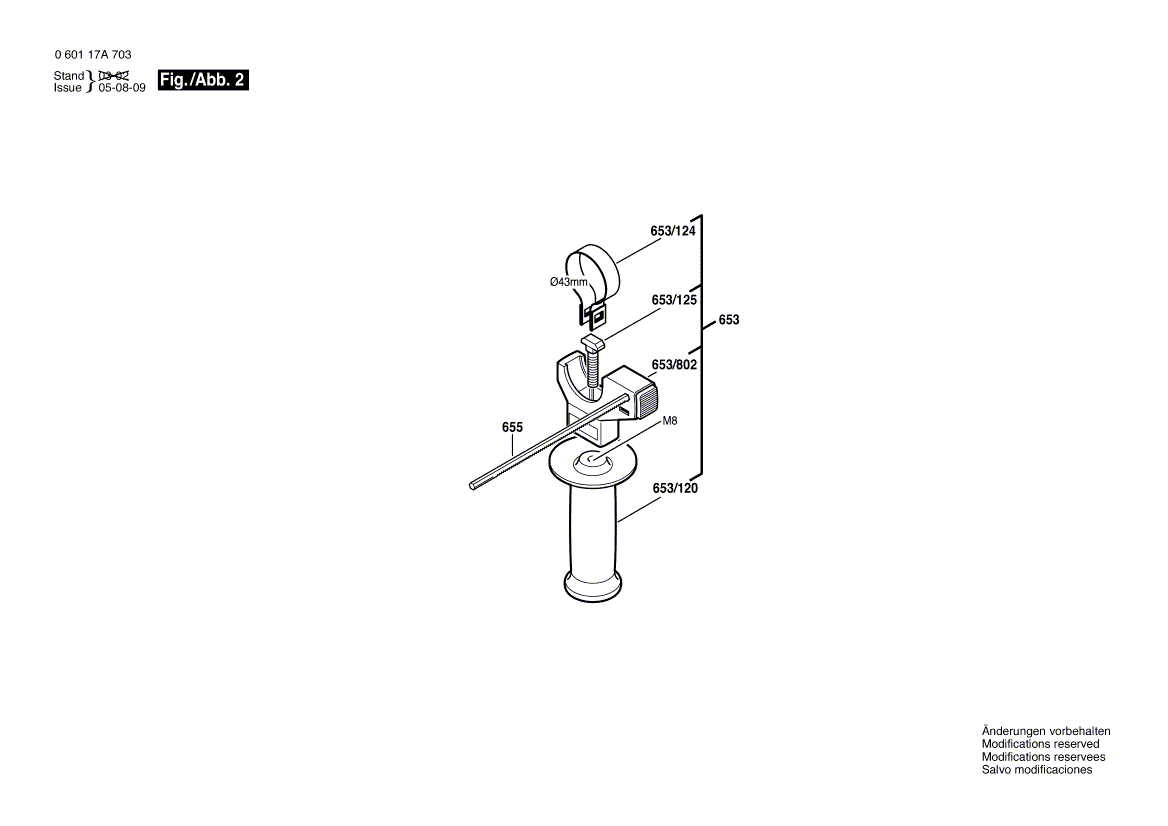 New Genuine Bosch 2601990009 Fork Lever