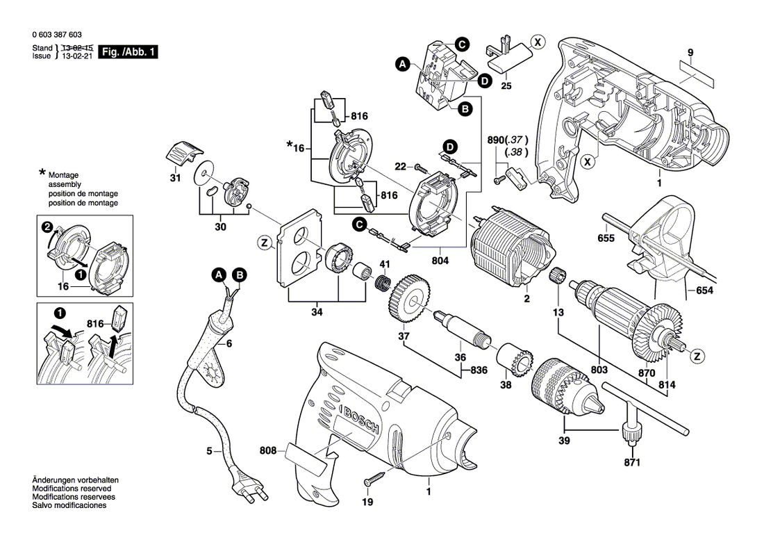 New Genuine Bosch 2601990029 Change-Over Switch