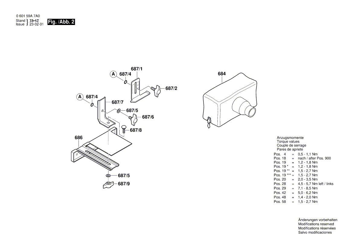 New Genuine Bosch 2602026120 Rotary Handle
