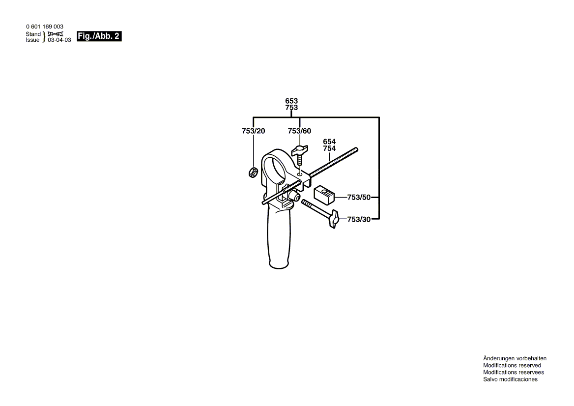 New Genuine Bosch 2602033007 Adjusting Slide