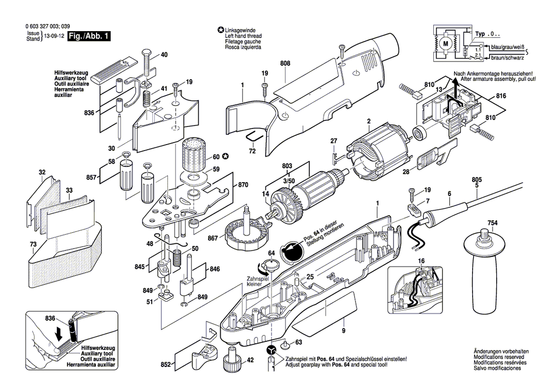 New Genuine Bosch 2602319014 Switch Slide