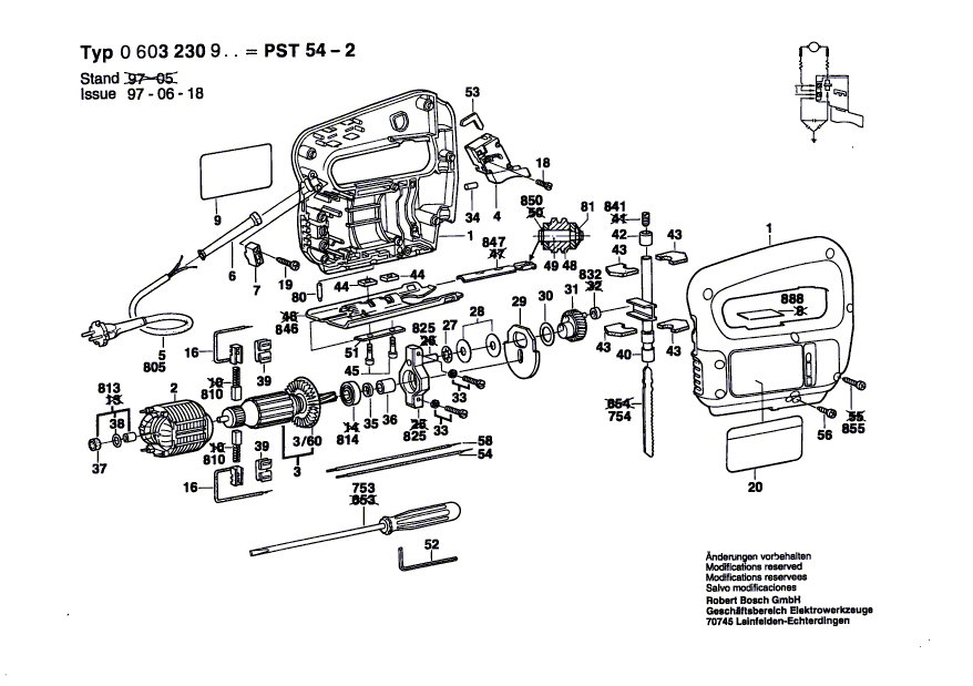 New Genuine Bosch 2603105042 Bearing Pin